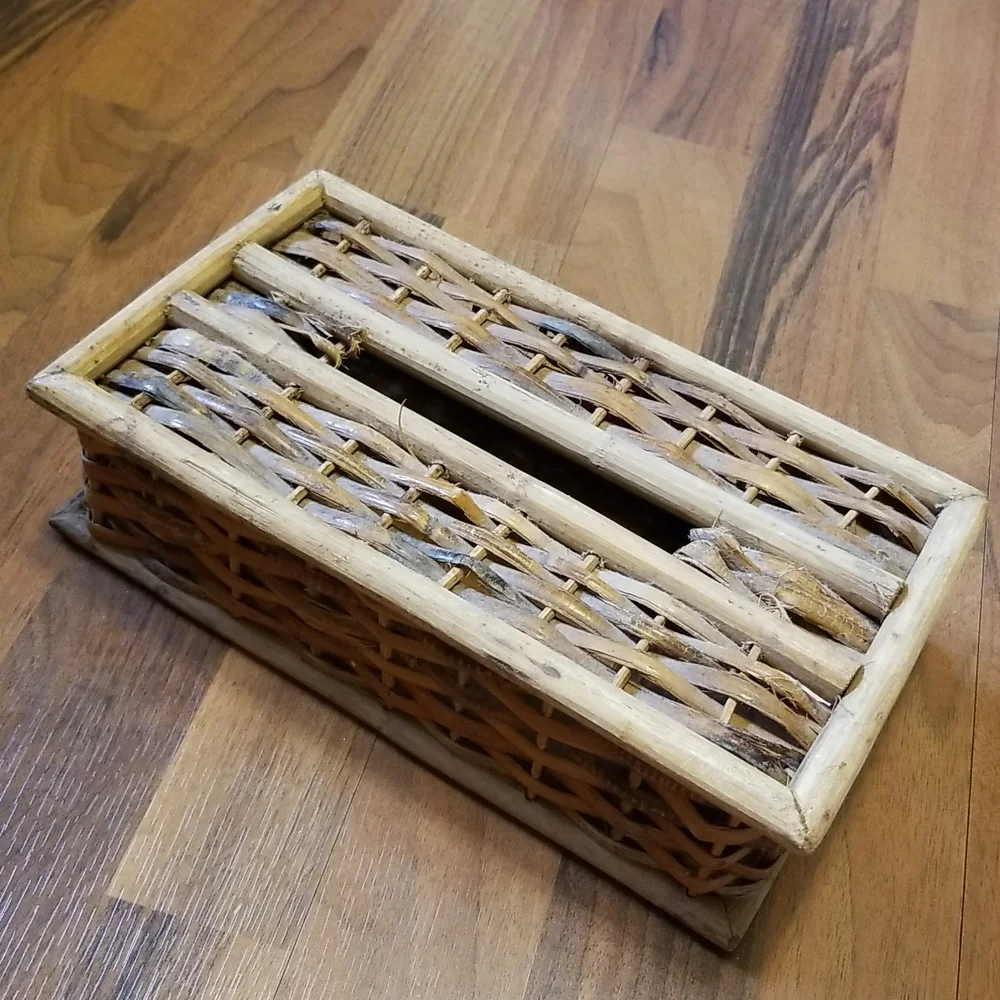 Bamboo Rattan Tissue Box Cover